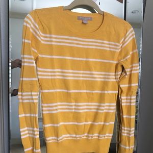 Banana Republic Striped Ribbed Sweater Yellow/White Size XS